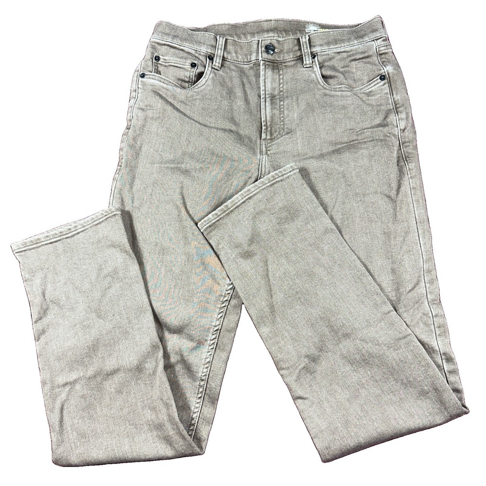 Faherty Jeans Mens 31x32 Brown Organic Cotton Stretch 5 Pocket Straight Pants